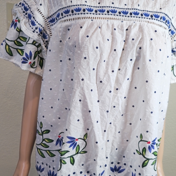 Calligraphie By Anthropology Women’s Top Blouse Xl  Flounce Sleeve - Picture 10 of 11